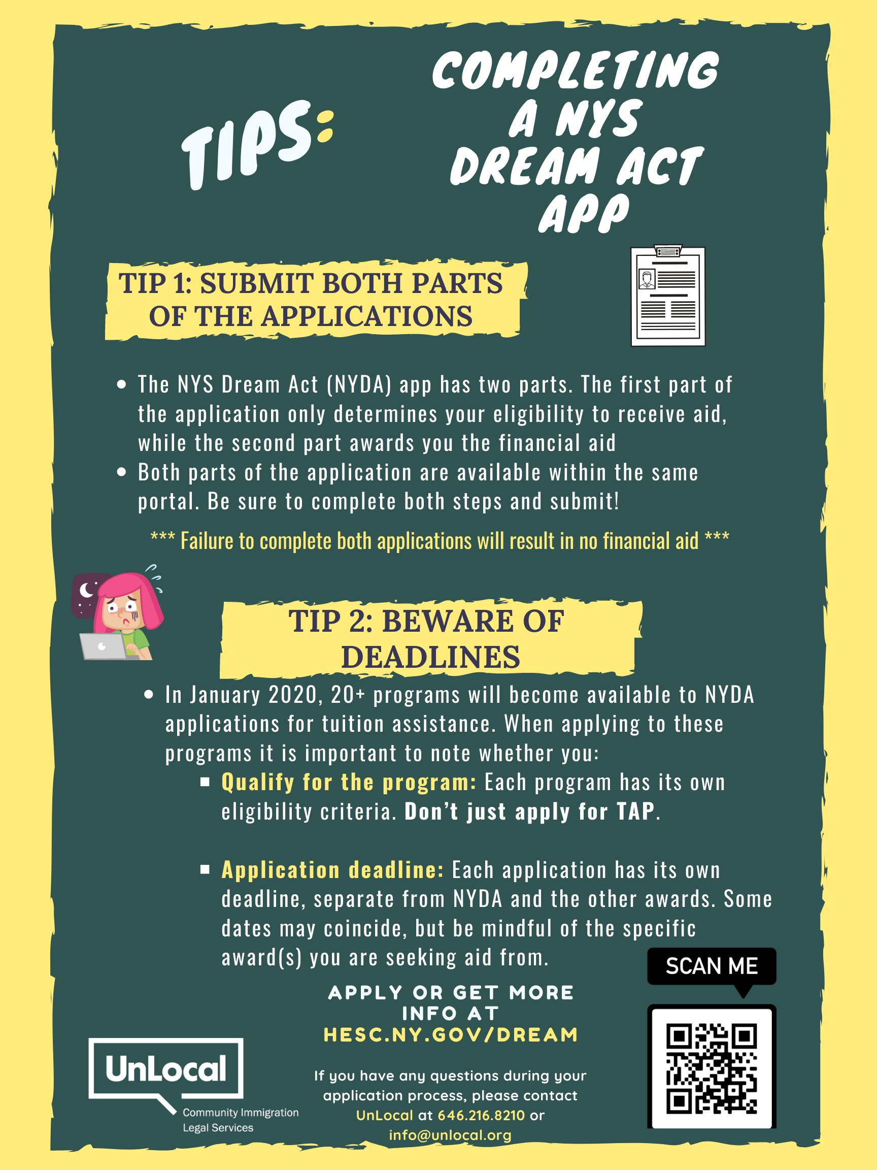 Tips Completing a NYS Dream Act Application Unlocal